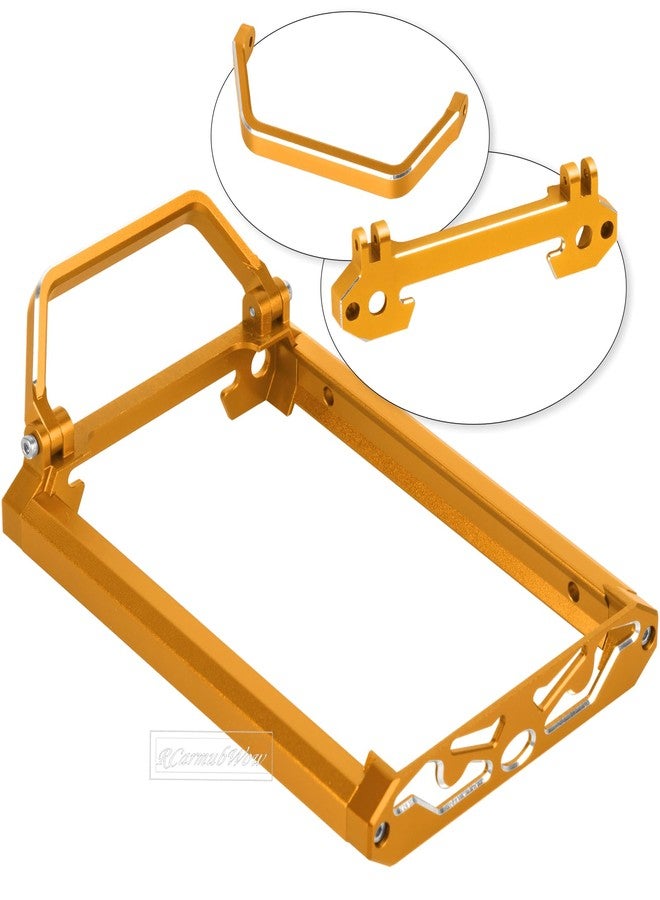 RCarmubWow Metal Transmitter Protector Frame &Remote Control Base &Transmitter Hand Wheel Upgrades Parts for Flysky Noble NB4,Bracket Holder Shell Support,Base Protector,Hand RC Wheel,Gold - Image 4